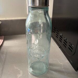STARBUCKS clear glass water bottle - 20 ounces